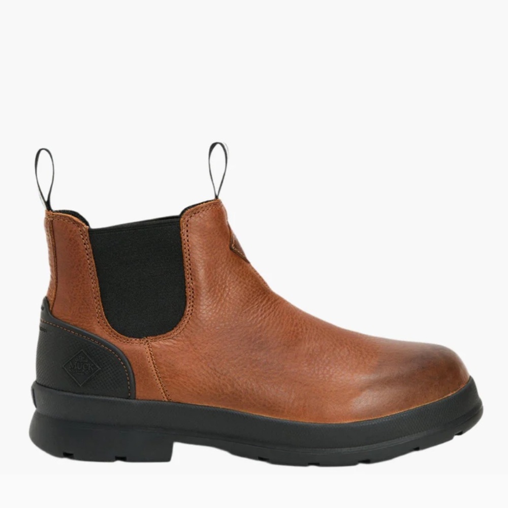 MUCK Men's Chore Farm Leather Chelsea 100% waterproof Boots Caramel